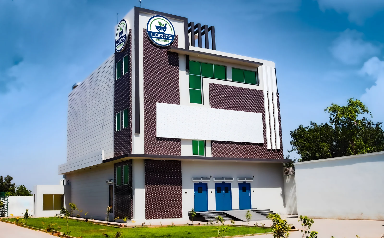 Lords Healthcare manufacturing facility with the LORD’S sign, Pakistan